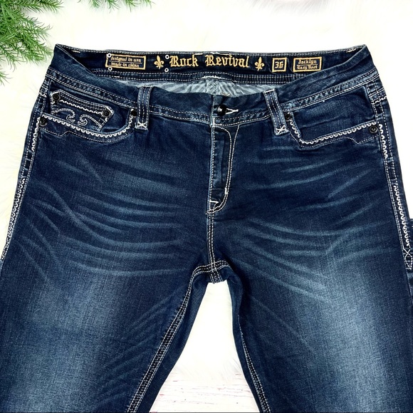 🚫SOLD!👖|•ROCK REVIVAL•| STUNNING Jacklyn Easy Boot Jeans Plus Size 36👖 - Picture 6 of 12